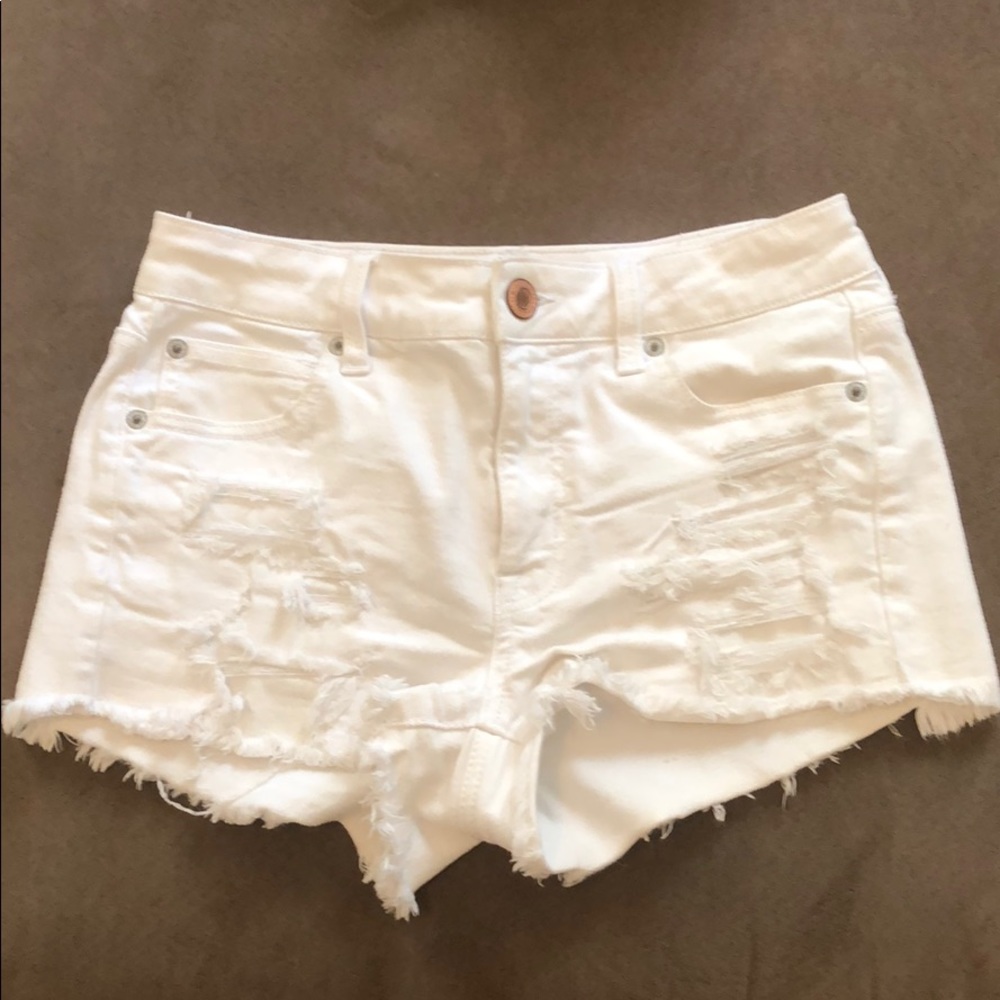 American Eagle white jean shorts